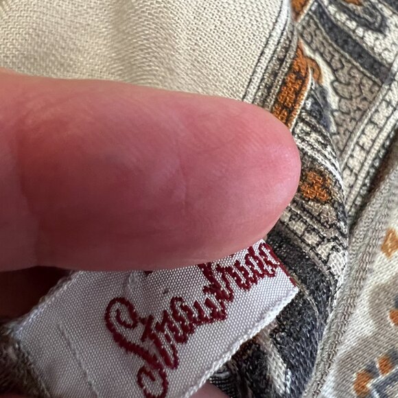 Vintage Rayon Scarf Made in Italy for Strawbridge & Clothier  C. 1970s - Picture 9 of 14